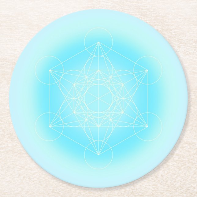 heilige geometrische Einheit Runder Pappuntersetzer (Vorderseite)