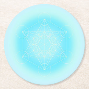 heilige geometrische Metatron Runder Pappuntersetzer