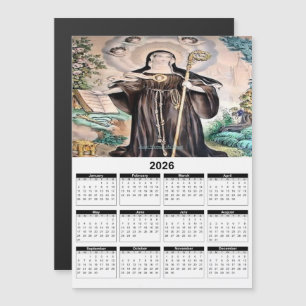 Heilige Gertrud die Große 2026 Kalender Magnetkarte