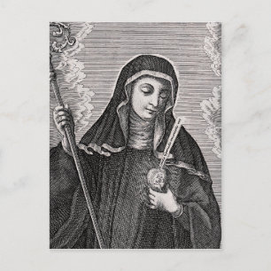 Heilige Gertrud die Große deutsche Benediktinerin Postkarte