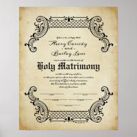 Heilige Gewerkschaft Trellis Hochzeitszertifikat