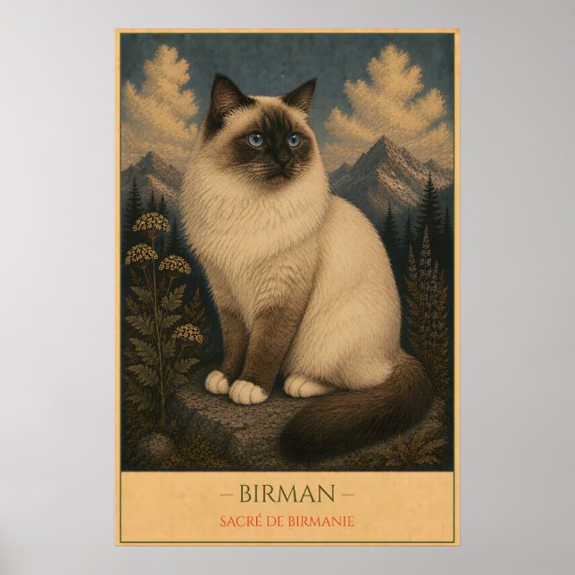 Heilige Gnade: Birma-Katze Poster (Vorne)
