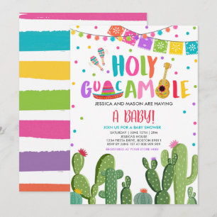 Heilige Guacamole Fiesta Babydusche Kaktus Einladung