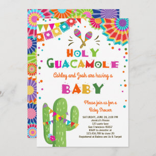 Heilige Guacamole-Fiesta-Babyparty laden Mexikaner Einladung