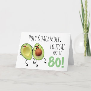 Heilige Guacamole Personalisiert 80. Geburtstagska Karte