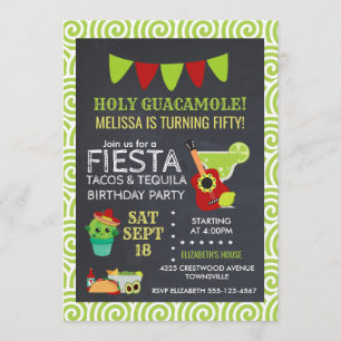 Heilige Guacamole Tacos & Tequila Geburtstagsparty Einladung