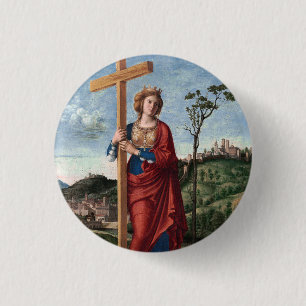 Heilige Helena mit dem Wahren Kreuz Sakrale Kunst Button