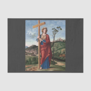 Heilige Helena mit dem Wahren Kreuz Sakrale Kunst Seidenpapier