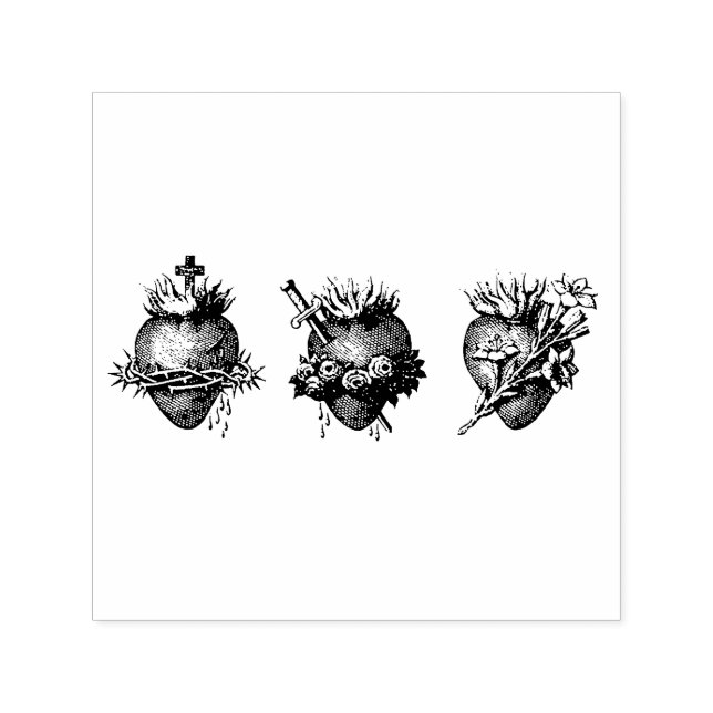 Heilige Herzen der Briefmarke aus Heiligenkautschu Permastempel (Design)