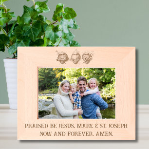 Heilige Herzen Jesus Mary St. Joseph Religious Geätzte Rahmen