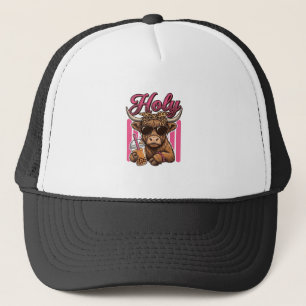 Heilige Highland-Kuh Vintage Boba Tea Shirt Design Truckerkappe