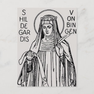 Heilige Hildegard von Bingen Benediktiner Äbtissin Postkarte