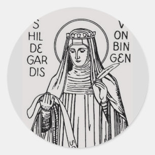 Heilige Hildegard von Bingen Benediktineräbtissin Runder Aufkleber