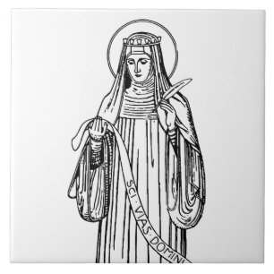 Heilige Hildegard von Bingen Mittelalterliche Myst Fliese