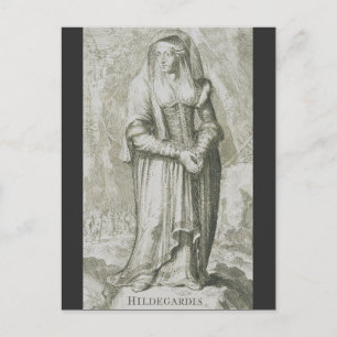Heilige Hildegard von Bingen Mittelalterliche Myst Postkarte