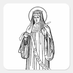 Heilige Hildegard von Bingen Mittelalterliche Myst Quadratischer Aufkleber