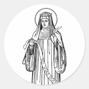 Heilige Hildegard von Bingen Mittelalterliche Myst Runder Aufkleber