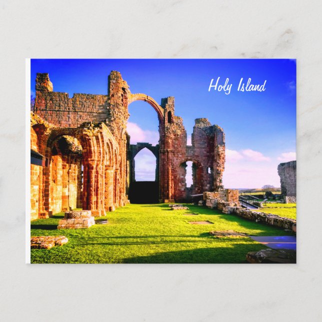 Heilige Insel England Postkarte (Vorderseite)