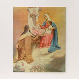 Heilige Jungfrau Maria Kind Jesus Rose Puzzle