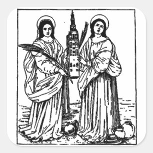 Heilige Justa und Rufina Schutzpatrone von Sevilla Quadratischer Aufkleber