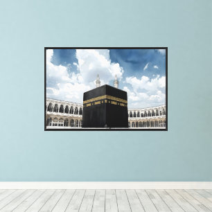 Heilige Kaaba - Al-Masjid Al Haram Aquarell  Leinwanddruck