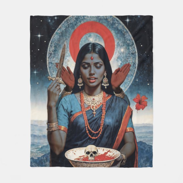 Heilige Kali Fleecedecke (Vorderseite)