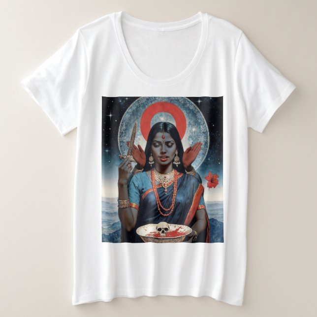 Heilige Kali Große Größe T-Shirt (Design vorne)