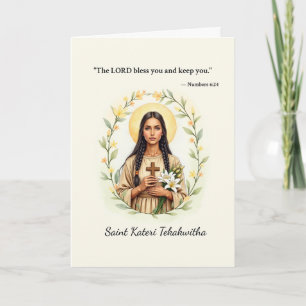 Heilige Kateri Tekakwitha Gottes Frieden und Segen Karte
