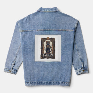 Heilige Katze Katze Altes Ägypten Vintage Vektor A Jeansjacke