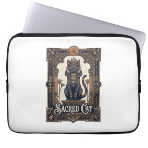 Heilige Katze Katze Altes Ägypten Vintage Vektor A Laptopschutzhülle