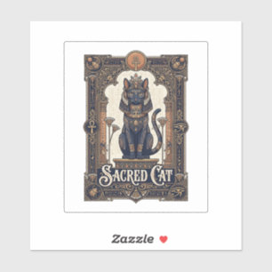 Heilige Katze Katze Altes Ägypten Vintage Vektor K Aufkleber