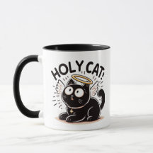 Heilige Katze - Schwarze Katze mit Wings Funny Mug