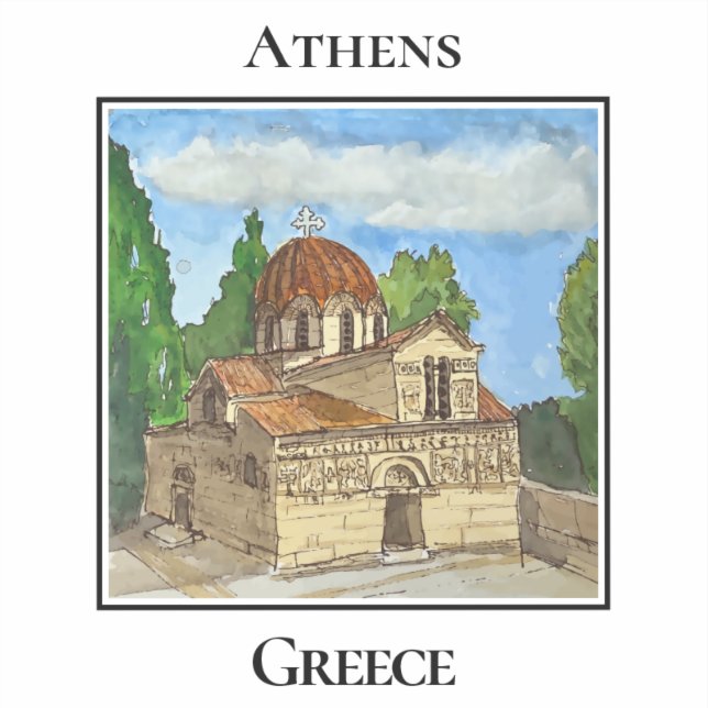 Heilige Kirche der Jungfrau Maria Gorgoepikoos Aufkleber (Vorderseite)