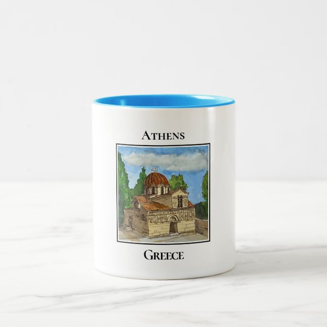 Heilige Kirche der Jungfrau Mary Gorgoepikoos Zweifarbige Tasse (Mittel)