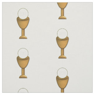 Heilige Kommuniongoldener Chalice und Wirts-Gewebe Stoff