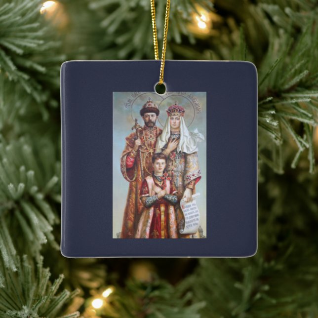 Heilige königliche Märtyrer Nicholas II. Orthodoxe Keramikornament (Baum)