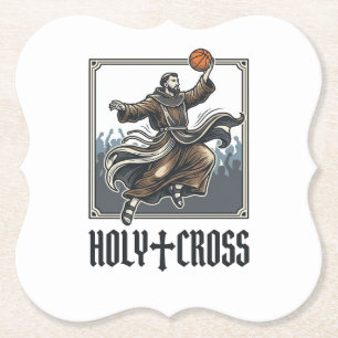 Heilige Kreuz Vintage Basketball Religiöses Shirt Untersetzer