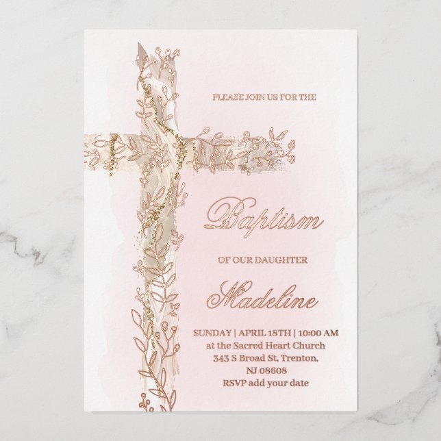 Heilige Kreuztaufe Folieneinladung (Vorderseite)