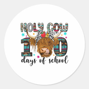 Heilige Kuh 100 Tage der Schule 100. Tag intellige Runder Aufkleber
