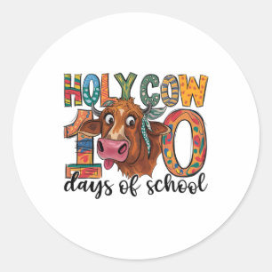 Heilige Kuh 100 Tage der Schule 100. Tag intellige Runder Aufkleber