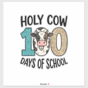 Heilige Kuh 100 Tage Schule Vintage Kuh Shirt Desi Aufkleber