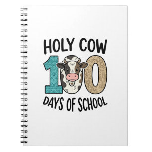 Heilige Kuh 100 Tage Schule Vintage Kuh Shirt Desi Notizblock