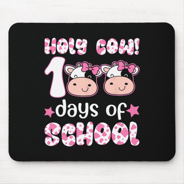 Heilige Kuh 100 Tage Schullehrer Schüler Junge Mousepad (Vorne)