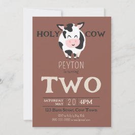 Heilige Kuh 2. Geburtstagsfarm Party Einladung