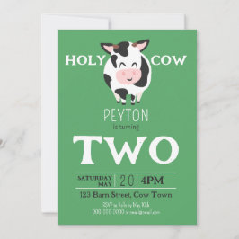 Heilige Kuh 2. Geburtstagsfarm Party Einladung