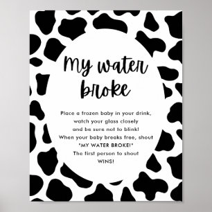 Heilige Kuh Baby Dusche Mein Wasser Broke Spiel Sc Poster