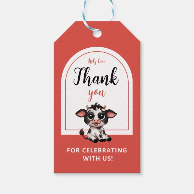 Heilige Kuh danke Geschenkanhänger (Vorderseite)