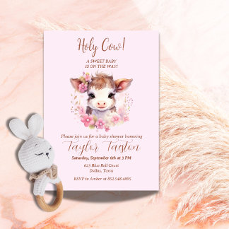 Heilige Kuh! Ein süßes Baby ist unterwegs! Einladung