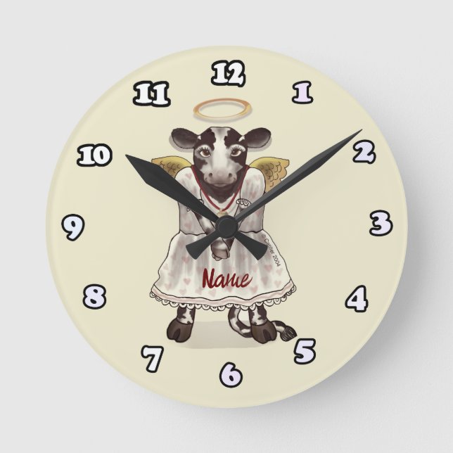 Heilige Kuh Engel Runde Uhr (Vorderseite)
