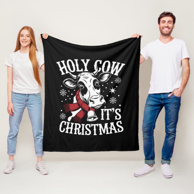 Heilige Kuh Es ist Weihnachten Funny Cow Lover Far Fleecedecke (Beispiel)